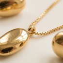 Conjunto de Colar e Brinco Oval Semijoia