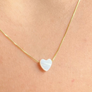 Colar Coração Madre Pérola Semijoia