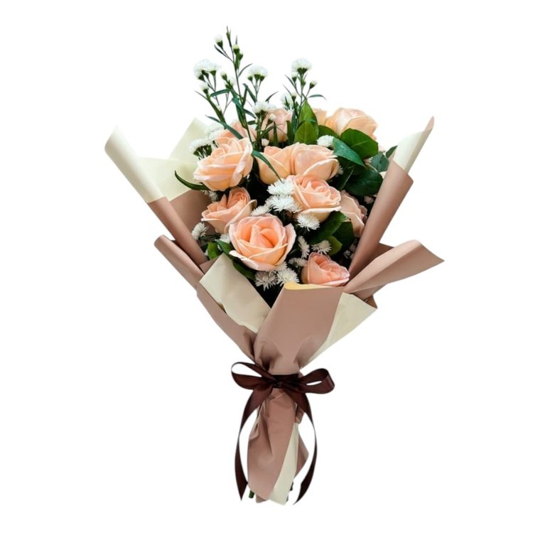 Buquê Elegância em rosa Champanhe