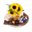 Cesta de Café da Manhã Com flores Girassol