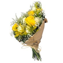 Buquê de Rosas Amarelas e Brancas Paz e Alegria