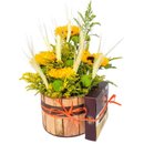 Cachepô Girassol e Chocolates 