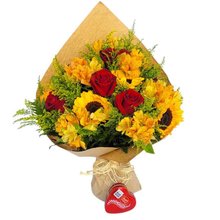 Buquê de Girassol e Rosas Vermelhas Brasília 