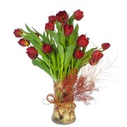 Buquê de Tulipas em Jarro Com 15 Flores