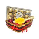 Cesta de Chocolate Flores e Espumante Chandon