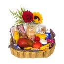 Cesta de Café da Manhã em Bandeja Frutas Flores