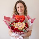 Buquê Rosas com Chocolates I Love You