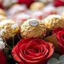 Buquê Rosas com Chocolates I Love You