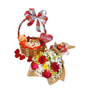 Kit Romântico Cesta Chocolate & Buquê de Rosas