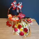 Kit Romântico Cesta Chocolate & Buquê de Rosas