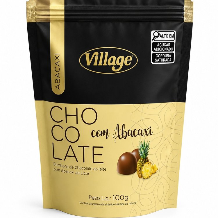 Bombom de Chocolate ao Leite com Abacaxi ao Licor