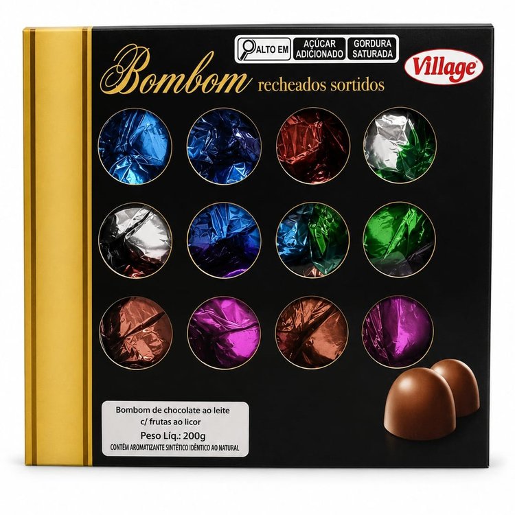 Bombom de Chocolate com Frutas ao Licor