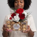 Buquê Doce Amor Rosas e Ferrero 