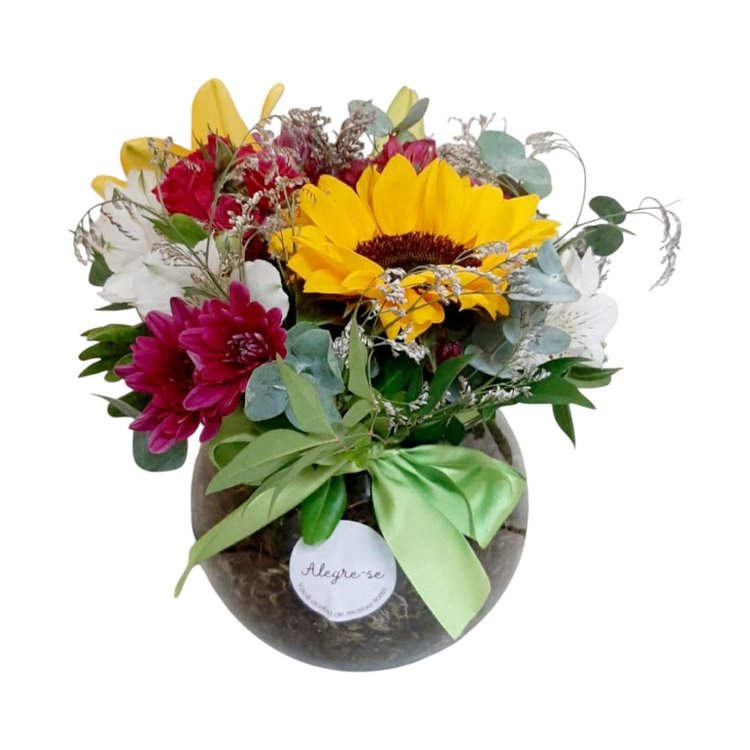 Arranjo Pequeno Encanto Flores Mistas Coloridas