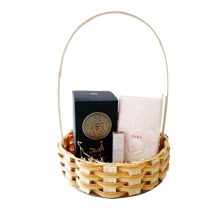 Cesta Kit Perfumes Asad e Yara + Batom Bala Matte