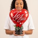 Box Premium Flores Love com Balão de Coração