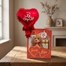 Sacola Love com pelúcia chocolate e visor