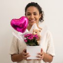 Box Branca Amor com Flor e Pelúcia