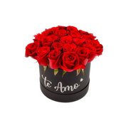 Caixa Te Amo! com 24 Rosas Vermelhas