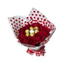 Buquê com Rosas e Ferrero Rocher 