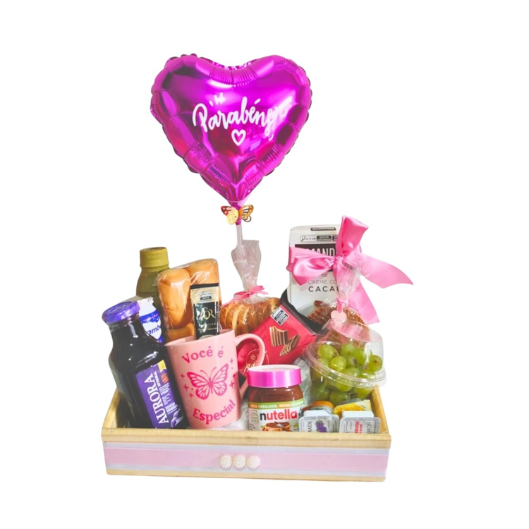 Cesta de Café da Manhã Bom Dia com Alegria