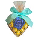 Mini Coração de Ferrero e Rosa Azul