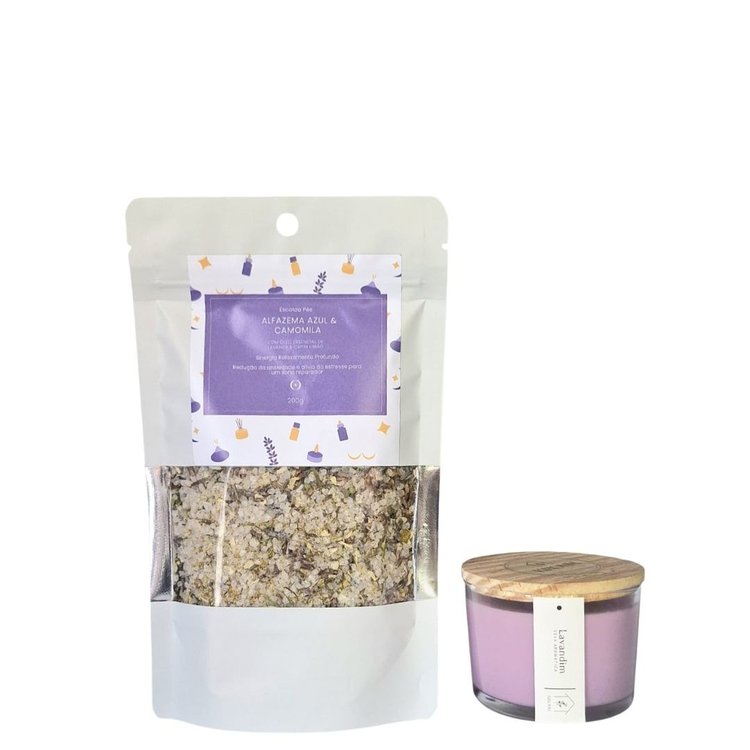 Kit Escalda Pés Alfazema + Vela de Lavandim