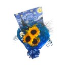 Buquê de Girassóis com Pintura A Noite Estrelada