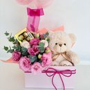 Flores, Pelúcia, Chocolate e Balão Personalizado