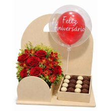 Kit Celebraçao  Vermelho  Feliz Aniversario
