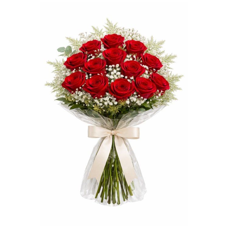 Buquê Clássico com 12 Rosas Nacionais