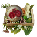 Arranjo Flores Vela Aromática Lata Dour Anjo Desculpa