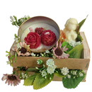 Arranjo Flores Vela Aromática Lata Dour Anjo Desculpa