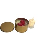 Caixa Vela Aromática Dourada Com Vela Amarela