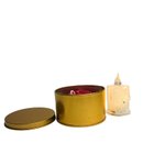 Caixa Vela Aromática Dourada Com Vela Amarela