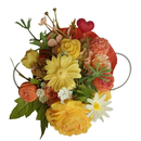 Balde Floral Com Wax Melts Flores Amarelo Grande