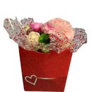 Mini Buquê de Peônia e Mini Rosas de Cera Aromática