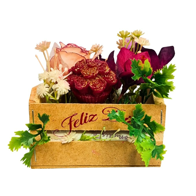 Mini Spa para Pés e Cabelos com Vela e Buquê de Rosas