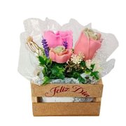 Kit Mini Caixa Coração com Flores e Velas