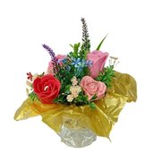 Vela Aromática Rosas com Vaso