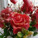 Arranjo Rosas e Corações de Velas e Cera