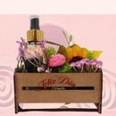 Arranjo Floral com Óleo Trifásico Psyque Feliz Dia