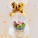 Cesta Arranjo de Velas Aromáticas Rosa e Tulipas