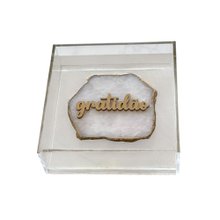 Quadro em Acrílico com Chapa de Quartzo Gratidão