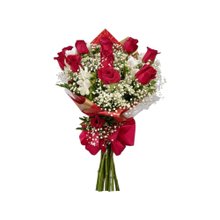 Buquê de 12 Lindas Rosas Vermelhas