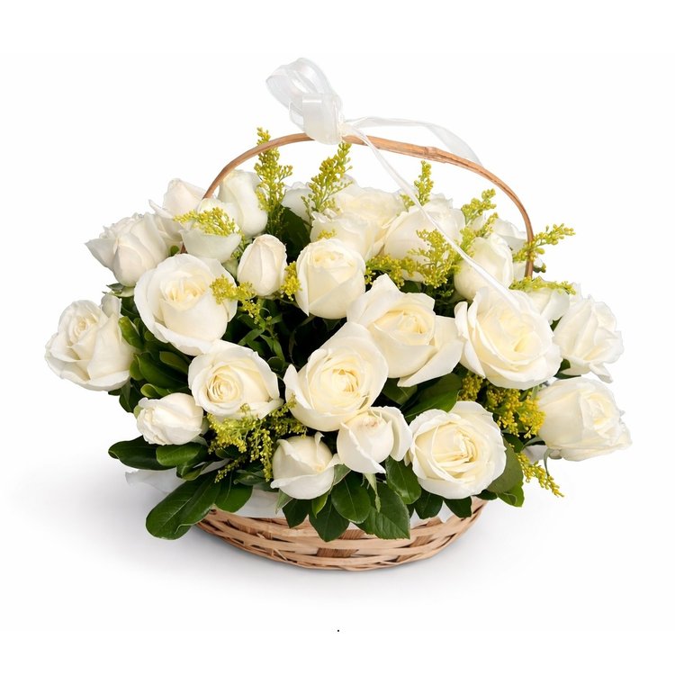 Cesta Pureza em Rosas