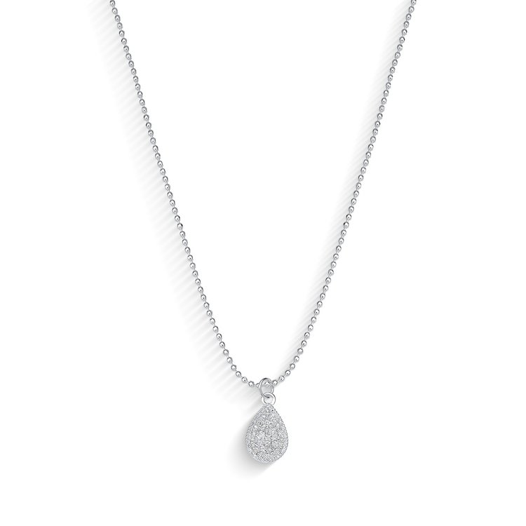 Colar com Pingente Gota Prata