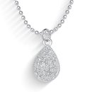 Colar com Pingente Gota Prata 