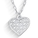 Colar Coração Prata Cravejado