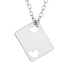 Colar Placa Corações Vazados